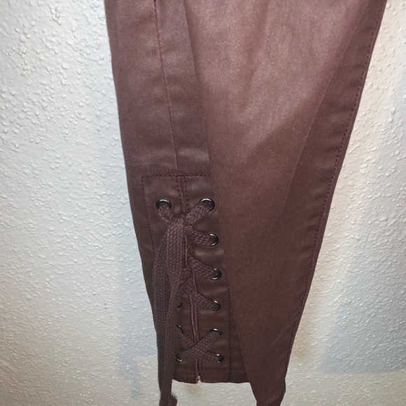 Pilcro and the Letterpress Wax High Rise Lace Up Ankle Jeans Size 26 - Picture 5 of 10